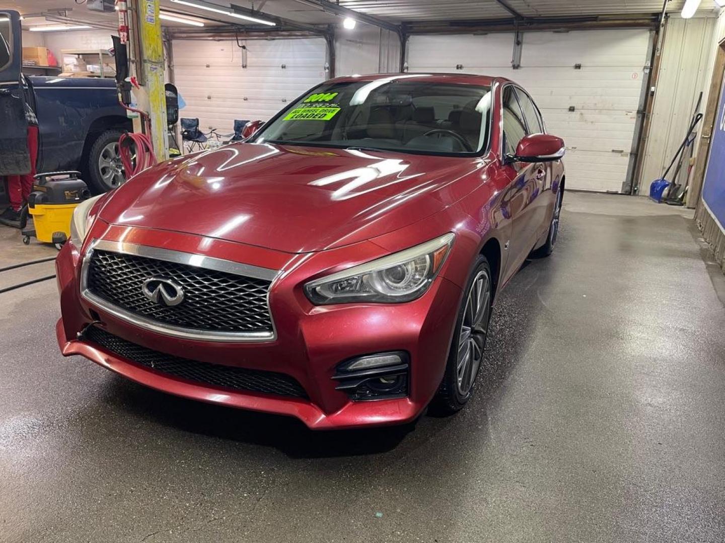 2014 MAROON INFINITI Q50 BASE (JN1BV7AR2EM) with an 3.7L engine, Automatic transmission, located at 2525 S. Cushman, Fairbanks, AK, 99701, (907) 452-5707, 64.824036, -147.712311 - Photo#1