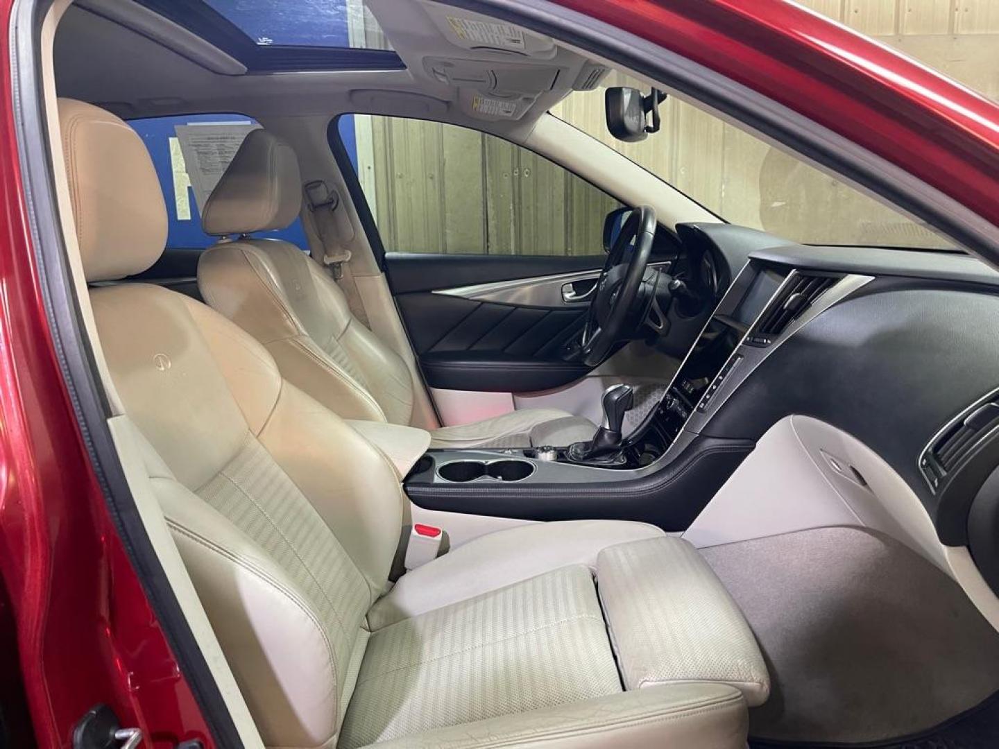 2014 MAROON INFINITI Q50 BASE (JN1BV7AR2EM) with an 3.7L engine, Automatic transmission, located at 2525 S. Cushman, Fairbanks, AK, 99701, (907) 452-5707, 64.824036, -147.712311 - Photo#3