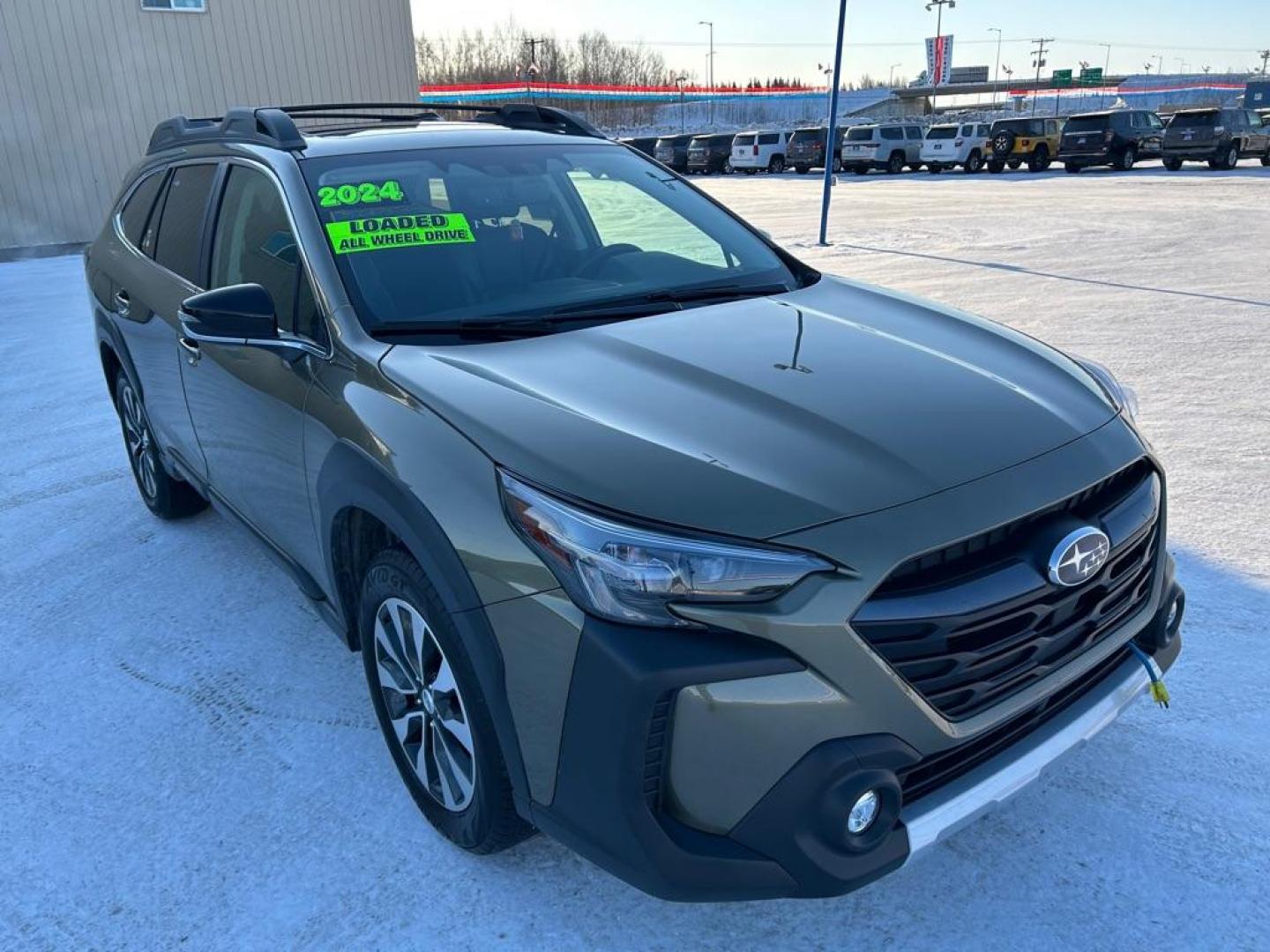 2024 GREEN SUBARU OUTBACK LIMITED (4S4BTANC2R3) with an 2.5L engine, Continuously Variable transmission, located at 2525 S. Cushman, Fairbanks, AK, 99701, (907) 452-5707, 64.824036, -147.712311 - Photo#1