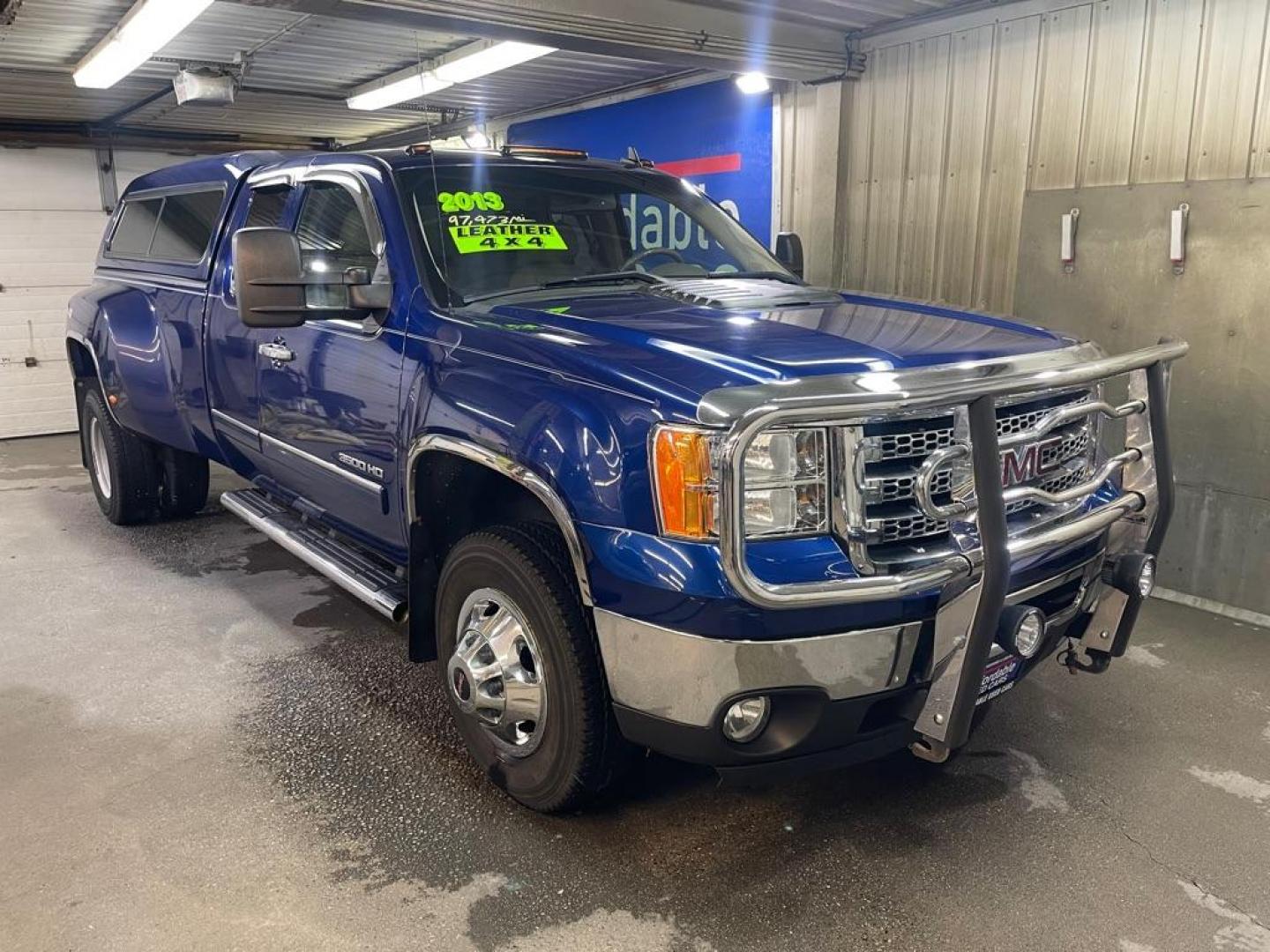 2013 BLUE GMC SIERRA DUALLY 3500 SLT (1GT524CGXDZ) with an 6.0L engine, Automatic transmission, located at 2525 S. Cushman, Fairbanks, AK, 99701, (907) 452-5707, 64.824036, -147.712311 - Photo#0