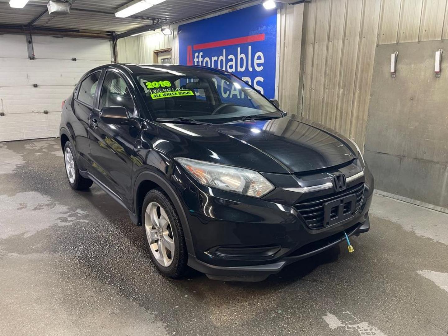 2016 BLACK HONDA HR-V LX (3CZRU6H38GM) with an 1.8L engine, Continuously Variable transmission, located at 2525 S. Cushman, Fairbanks, AK, 99701, (907) 452-5707, 64.824036, -147.712311 - Photo#0