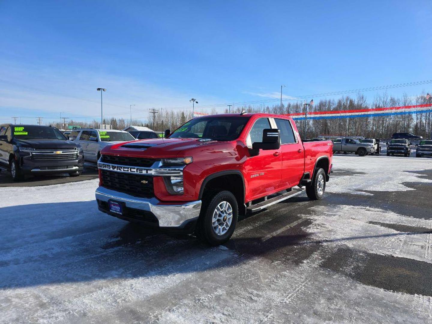 2021 RED CHEVROLET SILVERADO 2500 HEAVY DUTY LT (1GC4YNEY1MF) with an 6.6L engine, Automatic transmission, located at 2525 S. Cushman, Fairbanks, AK, 99701, (907) 452-5707, 64.824036, -147.712311 - Photo#1