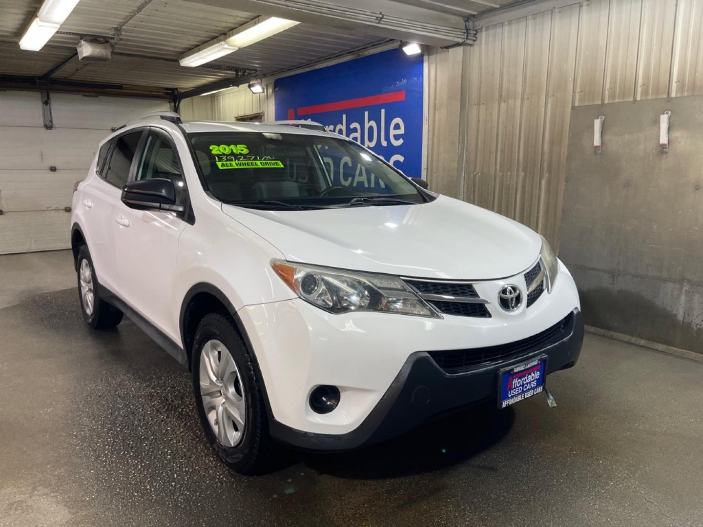 2015 WHITE TOYOTA RAV4 LE (2T3BFREV1FW) with an 2.5L engine, Automatic transmission, located at 2525 S. Cushman, Fairbanks, AK, 99701, (907) 452-5707, 64.824036, -147.712311- Photo#0