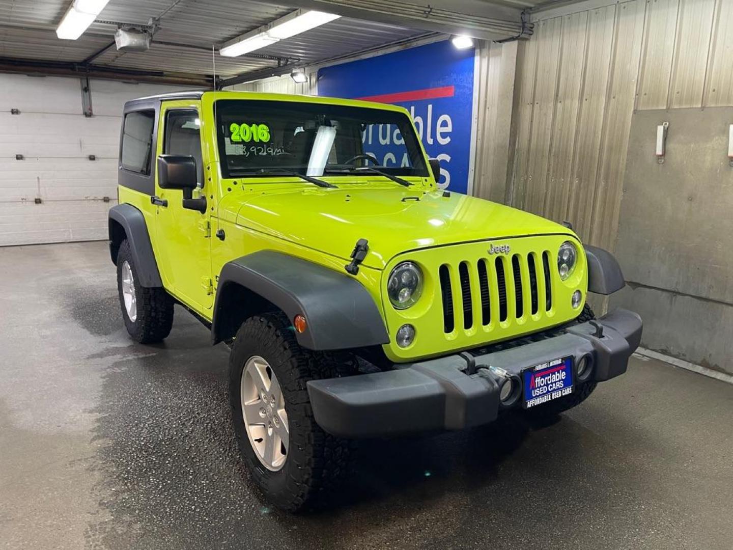 2016 GREEN JEEP WRANGLER SPORT (1C4AJWAG0GL) with an 3.6L engine, Automatic transmission, located at 2525 S. Cushman, Fairbanks, AK, 99701, (907) 452-5707, 64.824036, -147.712311 - Photo#0
