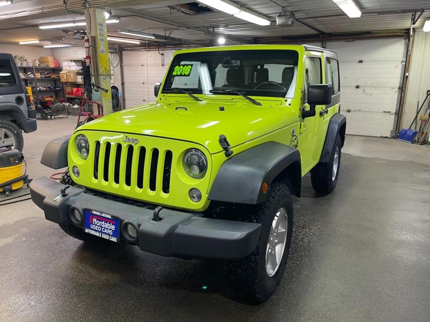 2016 GREEN JEEP WRANGLER SPORT (1C4AJWAG0GL) with an 3.6L engine, Automatic transmission, located at 2525 S. Cushman, Fairbanks, AK, 99701, (907) 452-5707, 64.824036, -147.712311 - Photo#1