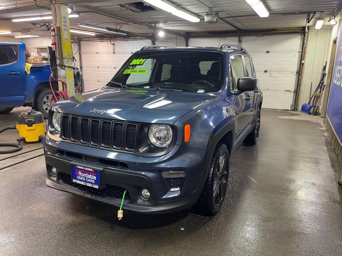2021 BLUE JEEP RENEGADE LATITUDE (ZACNJDBB3MP) with an 2.4L engine, Automatic transmission, located at 2525 S. Cushman, Fairbanks, AK, 99701, (907) 452-5707, 64.824036, -147.712311 - Photo#1