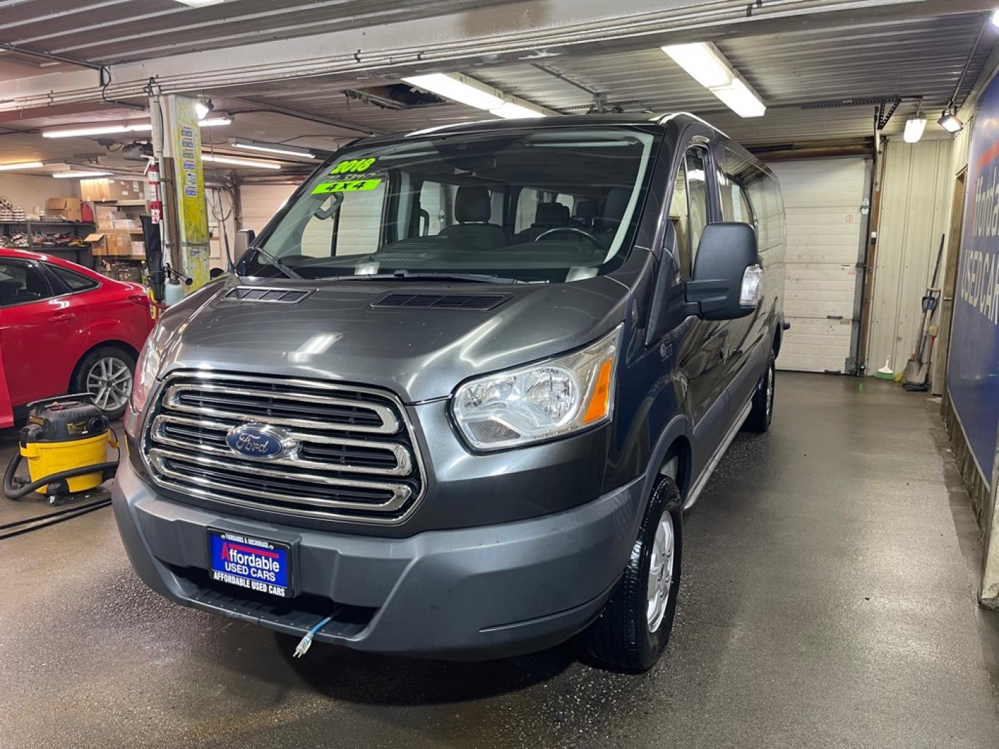 2018 GRAY FORD TRANSIT T-350 (1FBZX2YG4JK) with an 3.5L engine, Automatic transmission, located at 2525 S. Cushman, Fairbanks, AK, 99701, (907) 452-5707, 64.824036, -147.712311- Photo#1