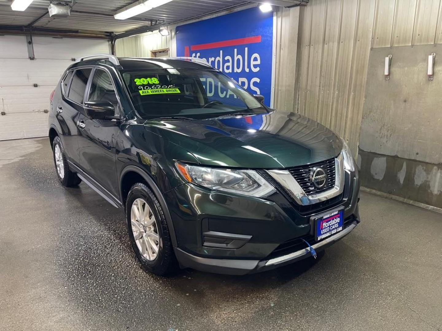 2018 BLACK NISSAN ROGUE S (5N1AT2MV5JC) with an 2.5L engine, Continuously Variable transmission, located at 2525 S. Cushman, Fairbanks, AK, 99701, (907) 452-5707, 64.824036, -147.712311 - Photo#0