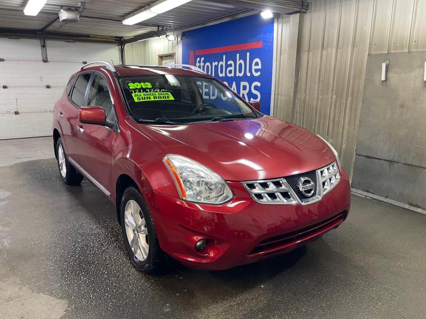 2013 RED NISSAN ROGUE S (JN8AS5MV3DW) with an 2.5L engine, Continuously Variable transmission, located at 2525 S. Cushman, Fairbanks, AK, 99701, (907) 452-5707, 64.824036, -147.712311- Photo#0