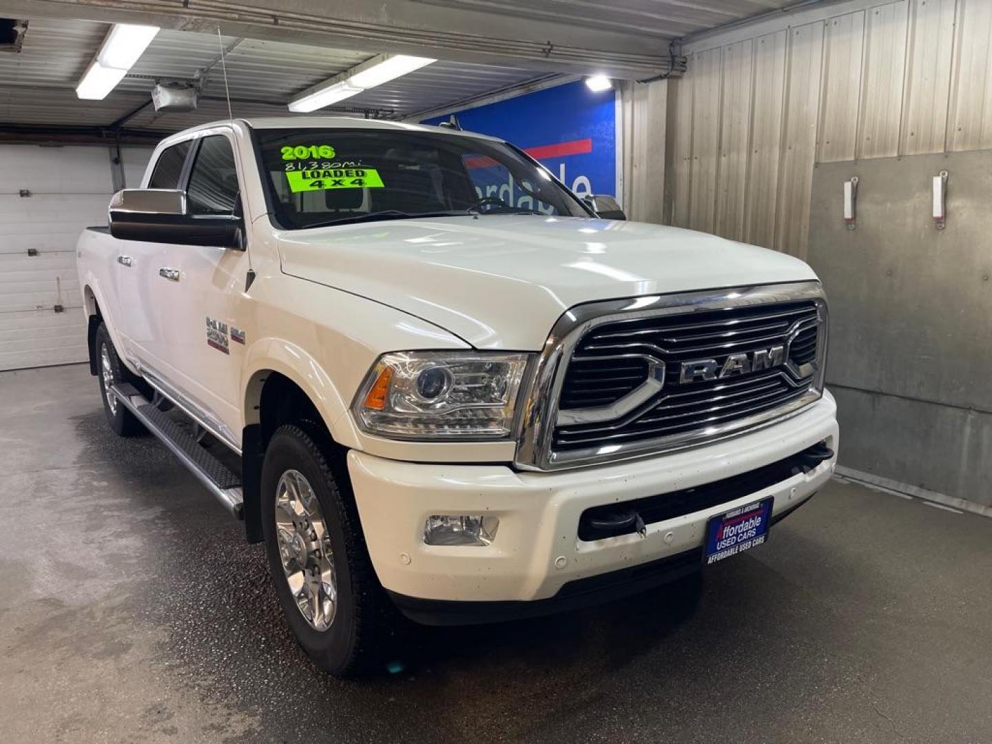 2016 WHITE RAM 2500 LONGHORN (3C6UR5GJ9GG) with an 6.4L engine, Automatic transmission, located at 2525 S. Cushman, Fairbanks, AK, 99701, (907) 452-5707, 64.824036, -147.712311 - Photo#0