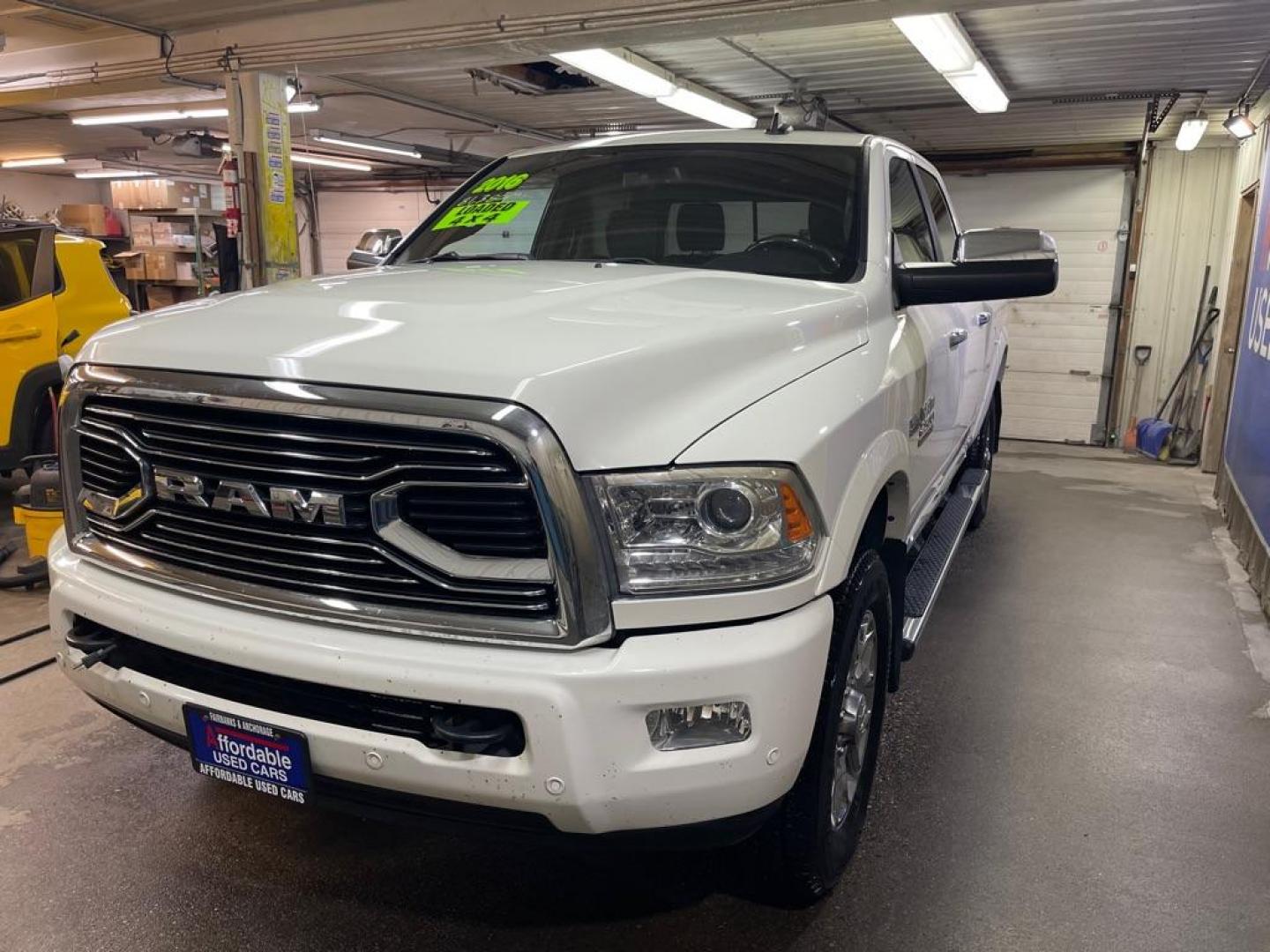 2016 WHITE RAM 2500 LONGHORN (3C6UR5GJ9GG) with an 6.4L engine, Automatic transmission, located at 2525 S. Cushman, Fairbanks, AK, 99701, (907) 452-5707, 64.824036, -147.712311 - Photo#1