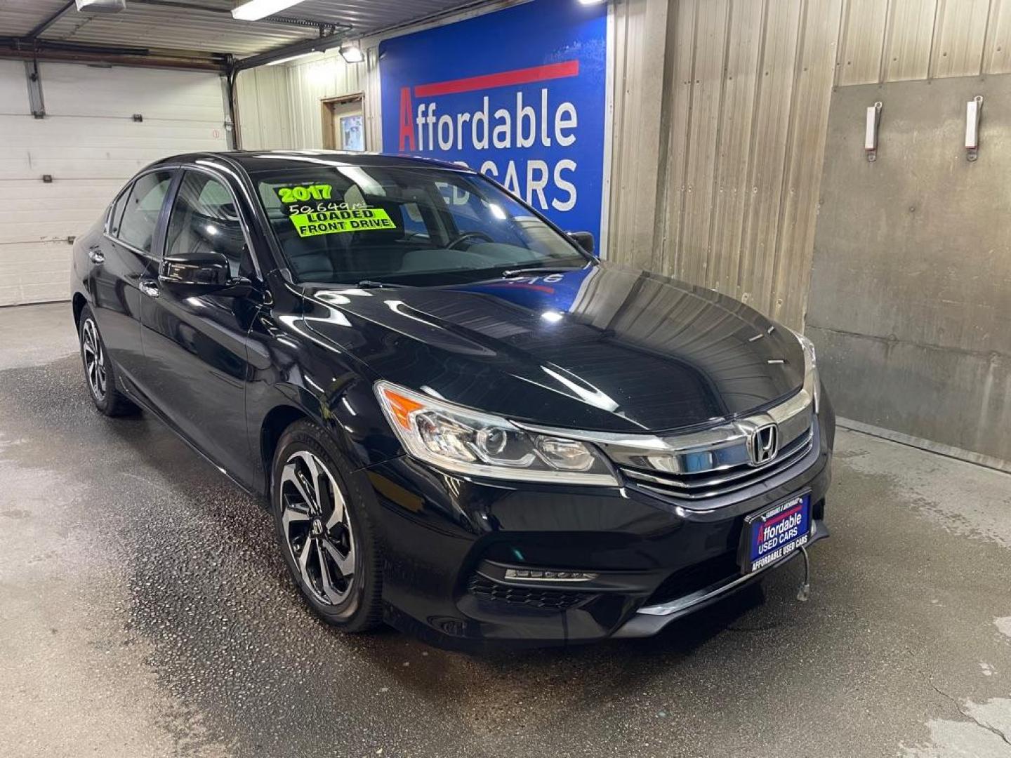 2017 BLACK HONDA ACCORD EXL (1HGCR2F80HA) with an 2.4L engine, Continuously Variable transmission, located at 2525 S. Cushman, Fairbanks, AK, 99701, (907) 452-5707, 64.824036, -147.712311 - Photo#0
