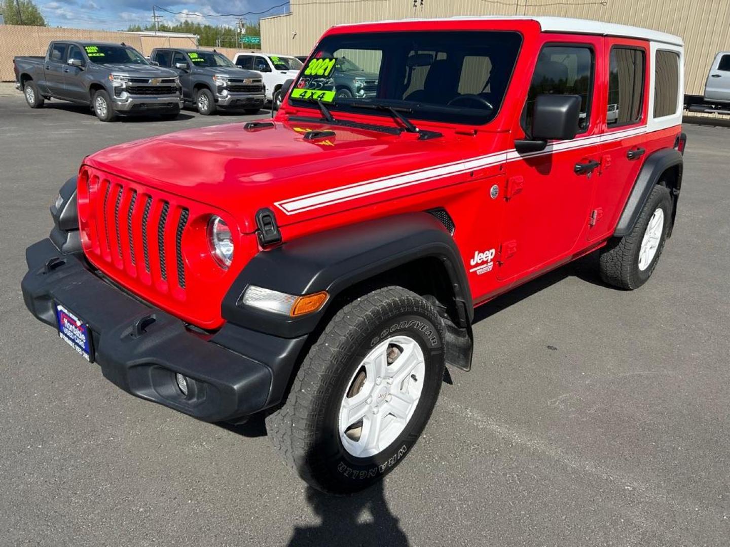 2021 RED JEEP WRANGLER UNLIMI SPORT (1C4HJXDNXMW) with an 2.0L engine, Automatic transmission, located at 2525 S. Cushman, Fairbanks, AK, 99701, (907) 452-5707, 64.824036, -147.712311 - Photo#0