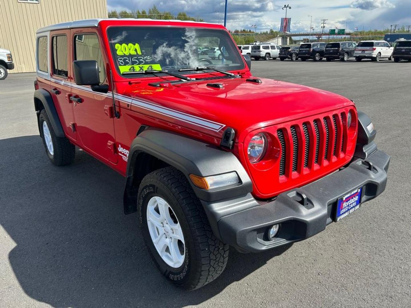 2021 RED JEEP WRANGLER UNLIMI SPORT (1C4HJXDNXMW) with an 2.0L engine, Automatic transmission, located at 2525 S. Cushman, Fairbanks, AK, 99701, (907) 452-5707, 64.824036, -147.712311 - Photo#1