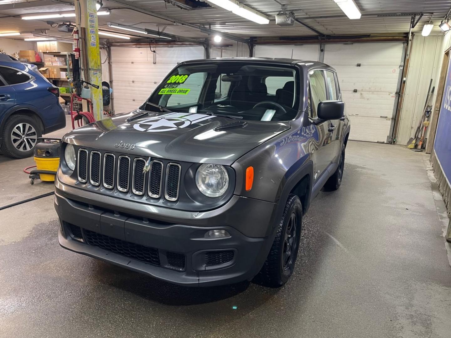 2018 GREY JEEP RENEGADE SPORT (ZACCJBAB7JP) with an 2.4L engine, Automatic transmission, located at 2525 S. Cushman, Fairbanks, AK, 99701, (907) 452-5707, 64.824036, -147.712311- Photo#1