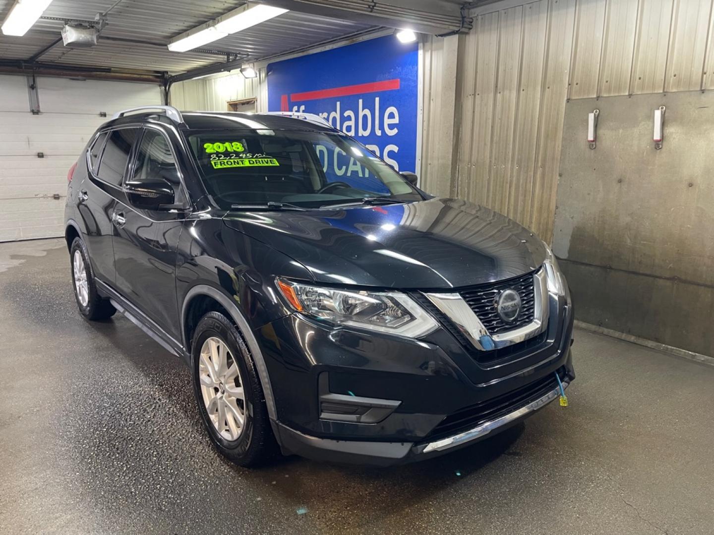 2018 BLACK NISSAN ROGUE S (JN8AT2MT5JW) with an 2.5L engine, Continuously Variable transmission, located at 2525 S. Cushman, Fairbanks, AK, 99701, (907) 452-5707, 64.824036, -147.712311- Photo#0