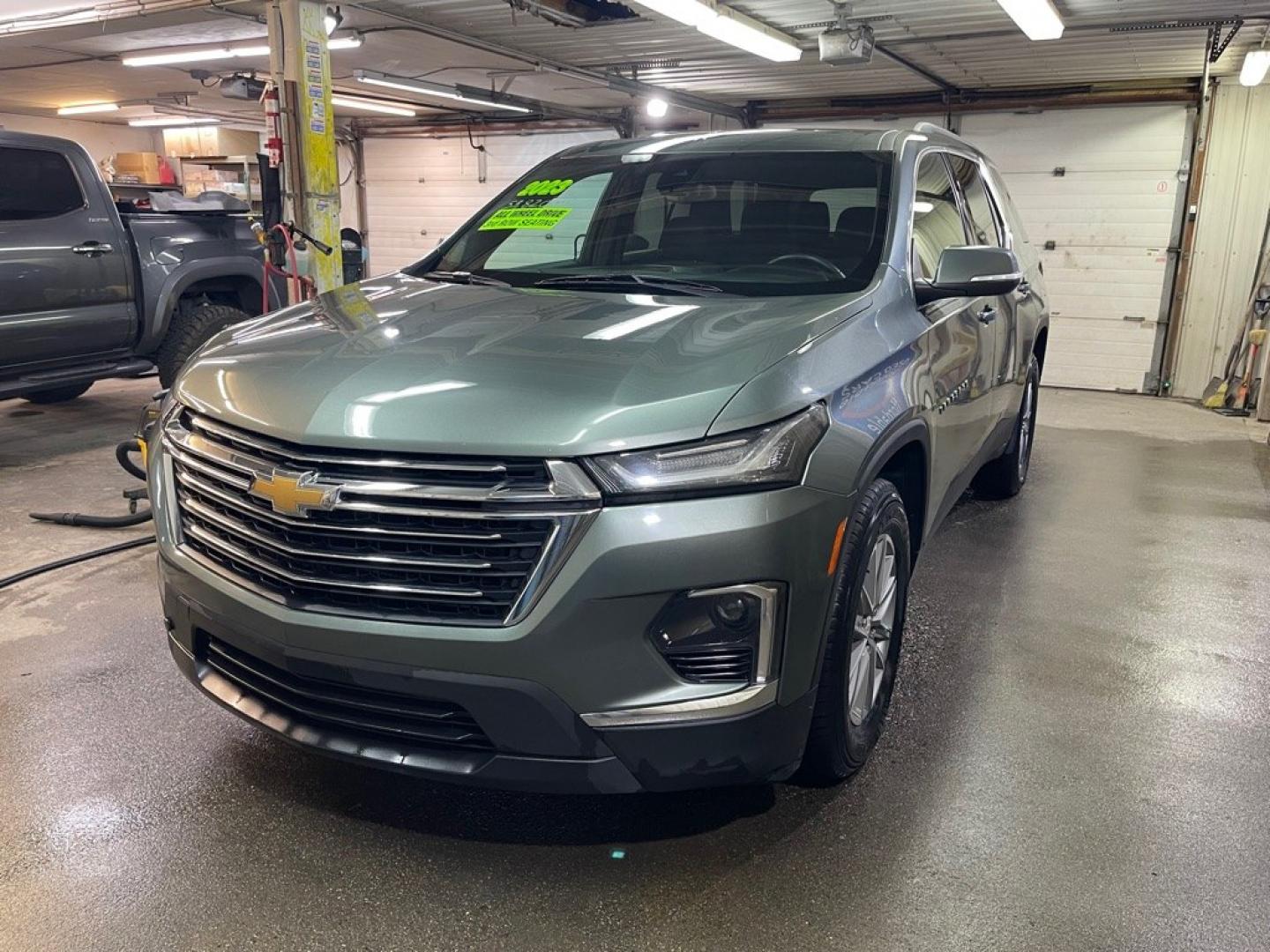 2023 GREEN CHEVROLET TRAVERSE LT (1GNEVGKW9PJ) with an 3.6L engine, Automatic transmission, located at 2525 S. Cushman, Fairbanks, AK, 99701, (907) 452-5707, 64.824036, -147.712311- Photo#1