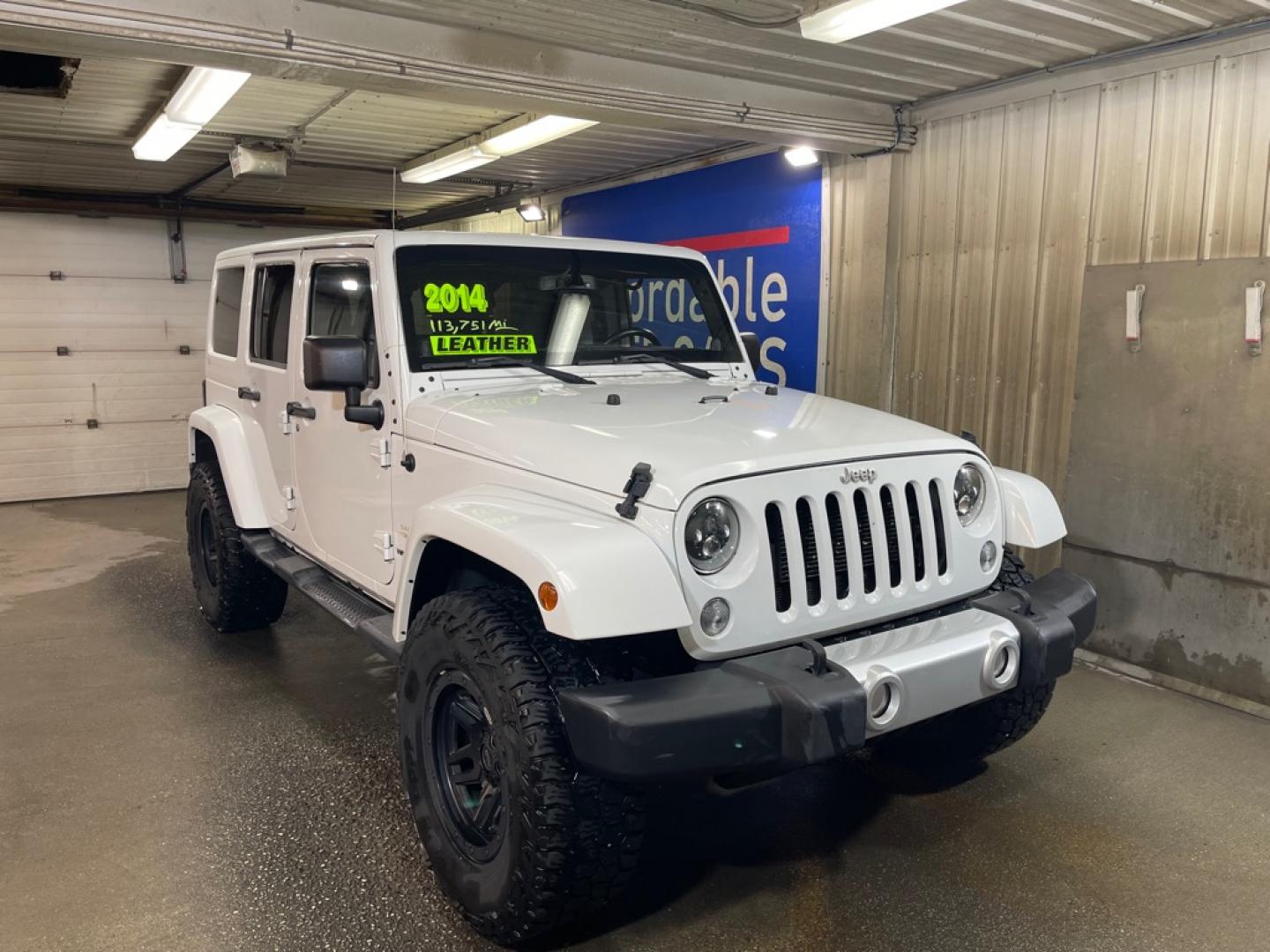2014 WHITE JEEP WRANGLER UNLIMI SAHARA (1C4BJWEG2EL) with an 3.6L engine, Automatic transmission, located at 2525 S. Cushman, Fairbanks, AK, 99701, (907) 452-5707, 64.824036, -147.712311- Photo#0