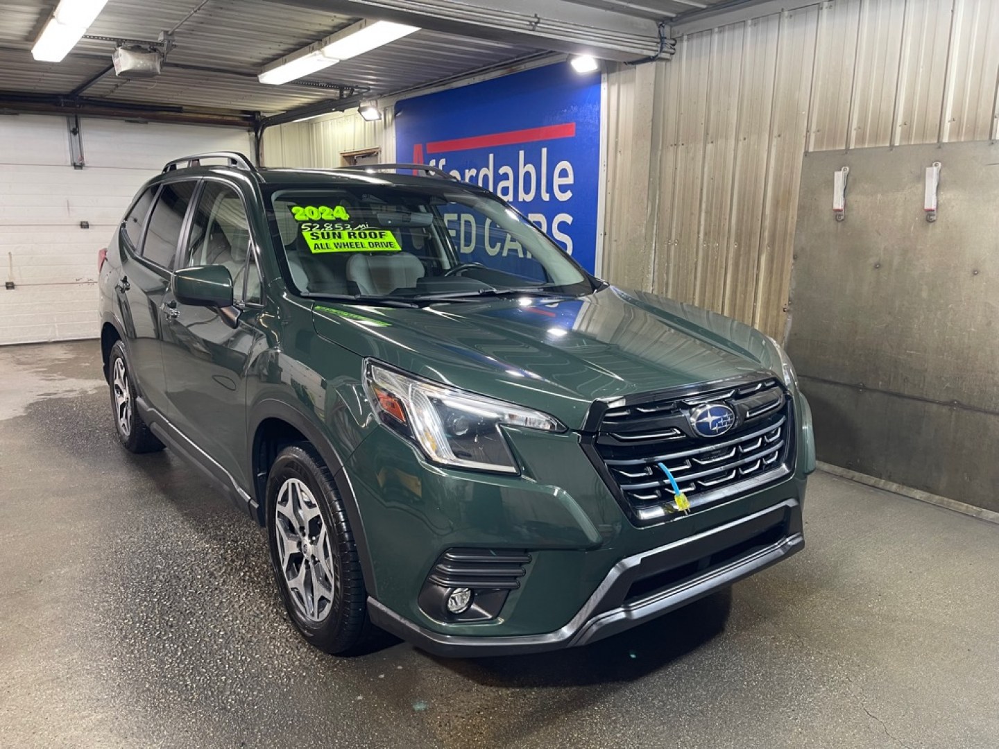 2024 GREEN SUBARU FORESTER PREMIUM (JF2SKACC6RH) with an 2.5L engine, Continuously Variable transmission, located at 2525 S. Cushman, Fairbanks, AK, 99701, (907) 452-5707, 64.824036, -147.712311- Photo#0