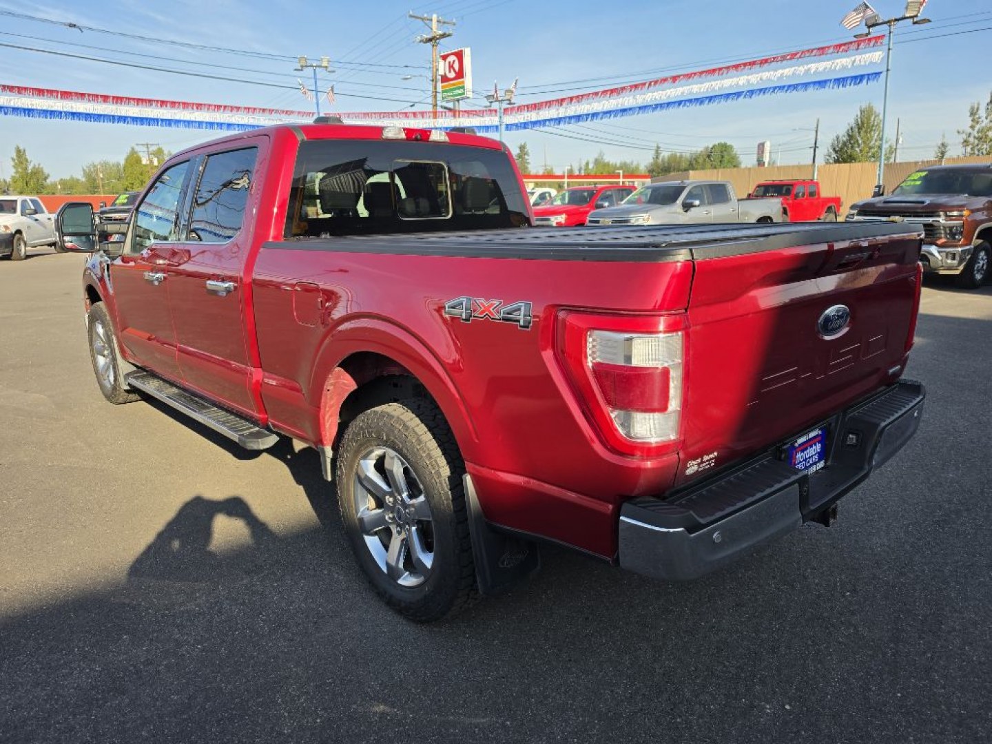 2021 RED FORD F150 LARIAT SUPERCREW (1FTFW1E80MK) with an 3.5L engine, Automatic transmission, located at 2525 S. Cushman, Fairbanks, AK, 99701, (907) 452-5707, 64.824036, -147.712311- Photo#2
