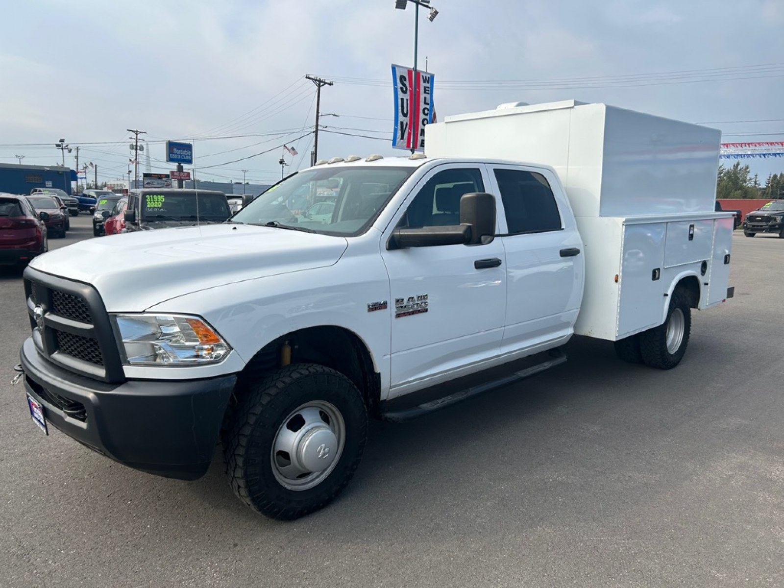 2015 WHITE RAM 3500 Utility (3C7WRTCJ9FG) with an 6.4L engine, Automatic transmission, located at 2525 S. Cushman, Fairbanks, AK, 99701, (907) 452-5707, 64.824036, -147.712311 - Photo#0
