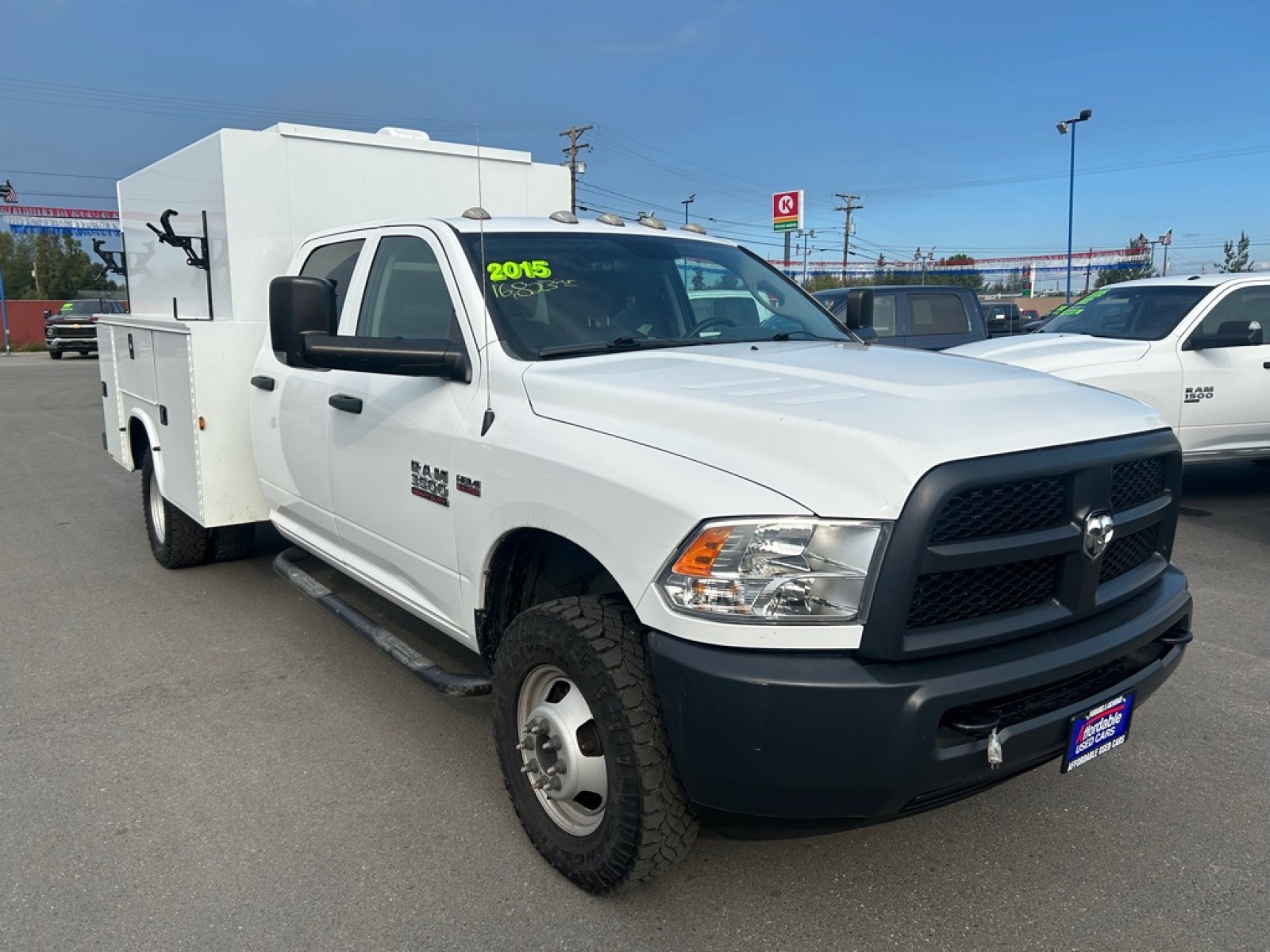 2015 WHITE RAM 3500 Utility (3C7WRTCJ9FG) with an 6.4L engine, Automatic transmission, located at 2525 S. Cushman, Fairbanks, AK, 99701, (907) 452-5707, 64.824036, -147.712311 - Photo#1