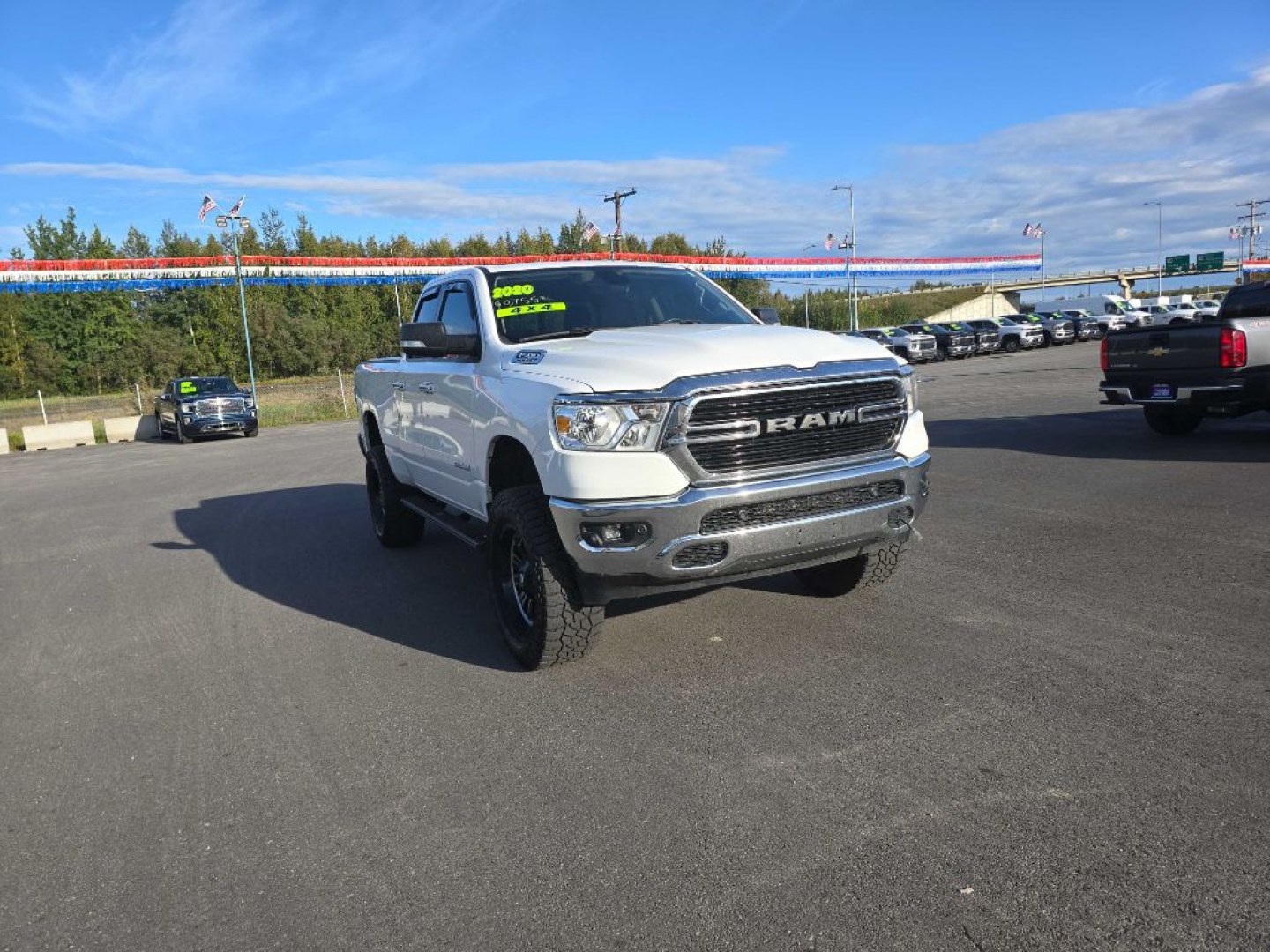 2020 WHITE RAM 1500 BIG HORN/LONE STAR (1C6SRFBT9LN) with an 5.7L engine, Automatic transmission, located at 2525 S. Cushman, Fairbanks, AK, 99701, (907) 452-5707, 64.824036, -147.712311- Photo#1