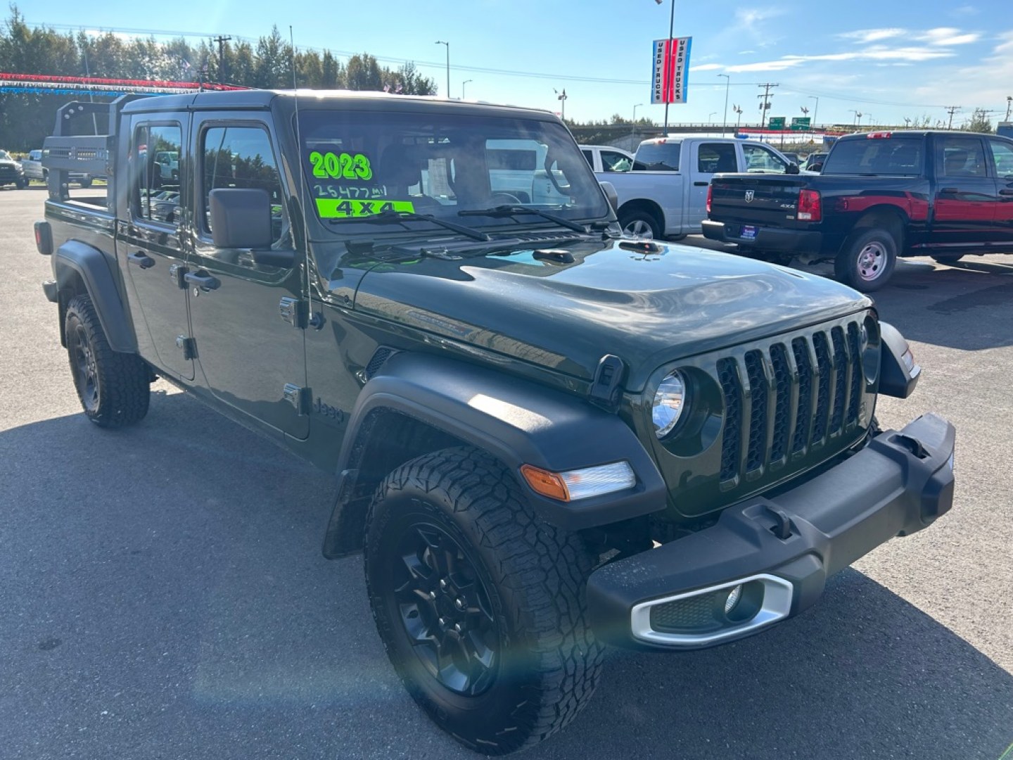 2023 GREEN JEEP GLADIATOR SPORT (1C6HJTAGXPL) with an 3.6L engine, Automatic transmission, located at 2525 S. Cushman, Fairbanks, AK, 99701, (907) 452-5707, 64.824036, -147.712311- Photo#1