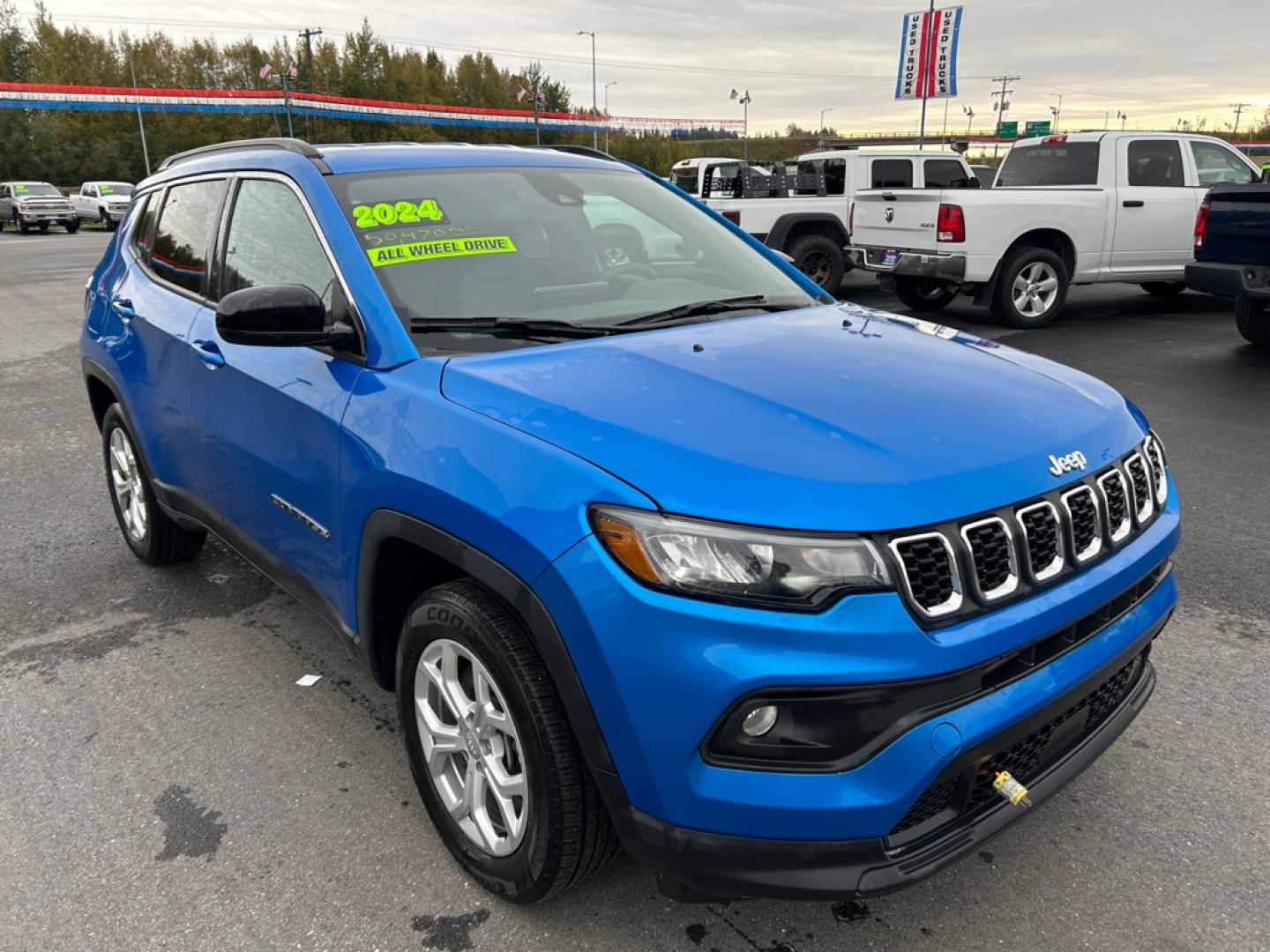 2024 BLUE JEEP COMPASS LATITUDE (3C4NJDBN0RT) with an 2.0L engine, Automatic transmission, located at 2525 S. Cushman, Fairbanks, AK, 99701, (907) 452-5707, 64.824036, -147.712311- Photo#1