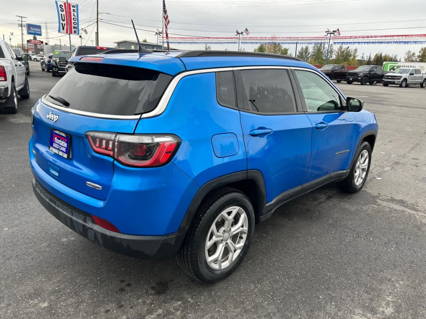 2024 BLUE JEEP COMPASS LATITUDE (3C4NJDBN0RT) with an 2.0L engine, Automatic transmission, located at 2525 S. Cushman, Fairbanks, AK, 99701, (907) 452-5707, 64.824036, -147.712311- Photo#2