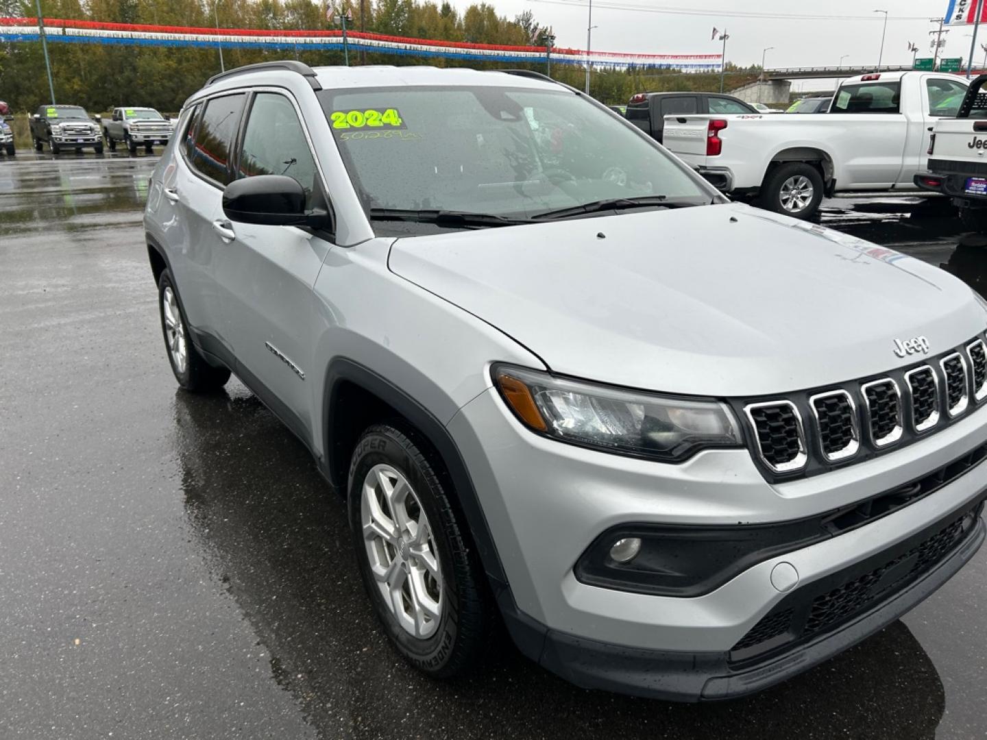 2024 SILVER JEEP COMPASS LATITUDE (3C4NJDBN0RT) with an 2.0L engine, Automatic transmission, located at 2525 S. Cushman, Fairbanks, AK, 99701, (907) 452-5707, 64.824036, -147.712311- Photo#1