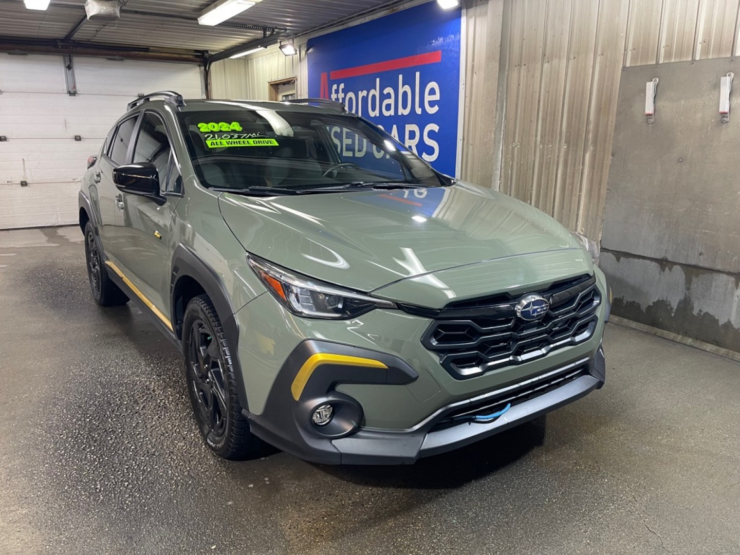 2024 GREEN SUBARU CROSSTREK SPORT (4S4GUHF64R3) with an 2.5L engine, Continuously Variable transmission, located at 2525 S. Cushman, Fairbanks, AK, 99701, (907) 452-5707, 64.824036, -147.712311- Photo#0