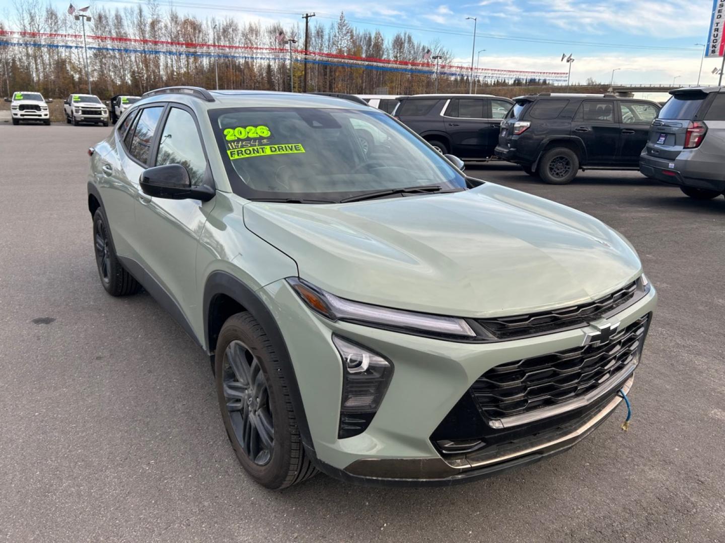 2026 GREEN CHEVROLET TRAX ACTIV (KL77LKEP3TC) with an 1.2L engine, Automatic transmission, located at 2525 S. Cushman, Fairbanks, AK, 99701, (907) 452-5707, 64.824036, -147.712311- Photo#1