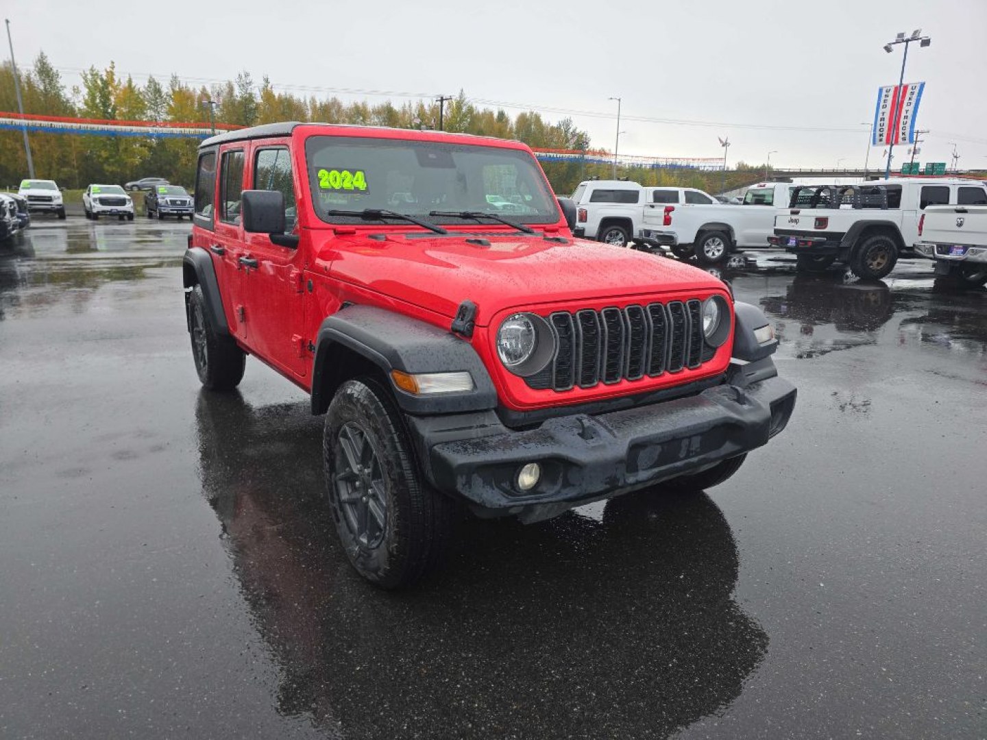 2024 RED JEEP WRANGLER SPORT SPORT (1C4PJXDG8RW) with an 3.6L engine, Automatic transmission, located at 2525 S. Cushman, Fairbanks, AK, 99701, (907) 452-5707, 64.824036, -147.712311- Photo#2
