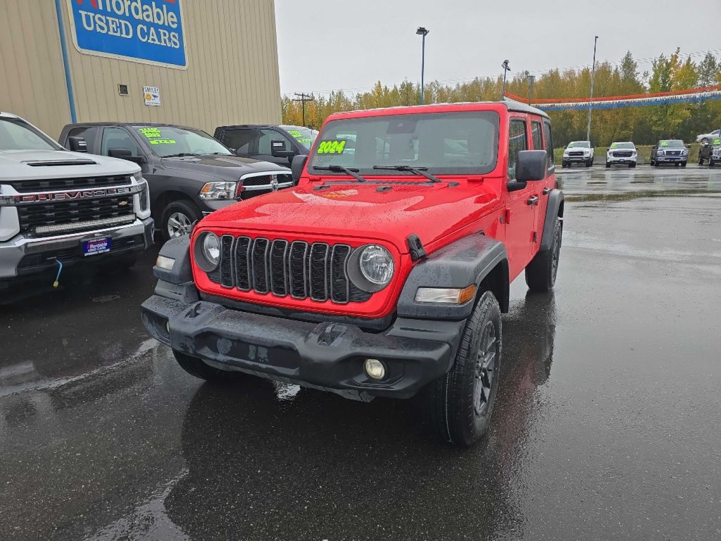 2024 RED JEEP WRANGLER SPORT SPORT (1C4PJXDG8RW) with an 3.6L engine, Automatic transmission, located at 2525 S. Cushman, Fairbanks, AK, 99701, (907) 452-5707, 64.824036, -147.712311- Photo#4