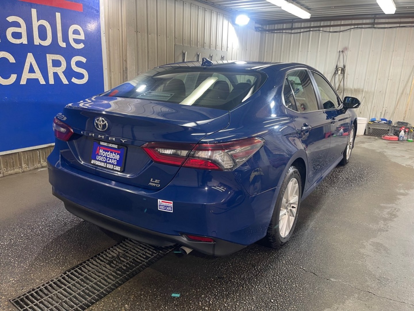 2024 BLUE TOYOTA CAMRY AWD LE (4T1R11BK8RU) with an 2.5L engine, Automatic transmission, located at 2525 S. Cushman, Fairbanks, AK, 99701, (907) 452-5707, 64.824036, -147.712311- Photo#2