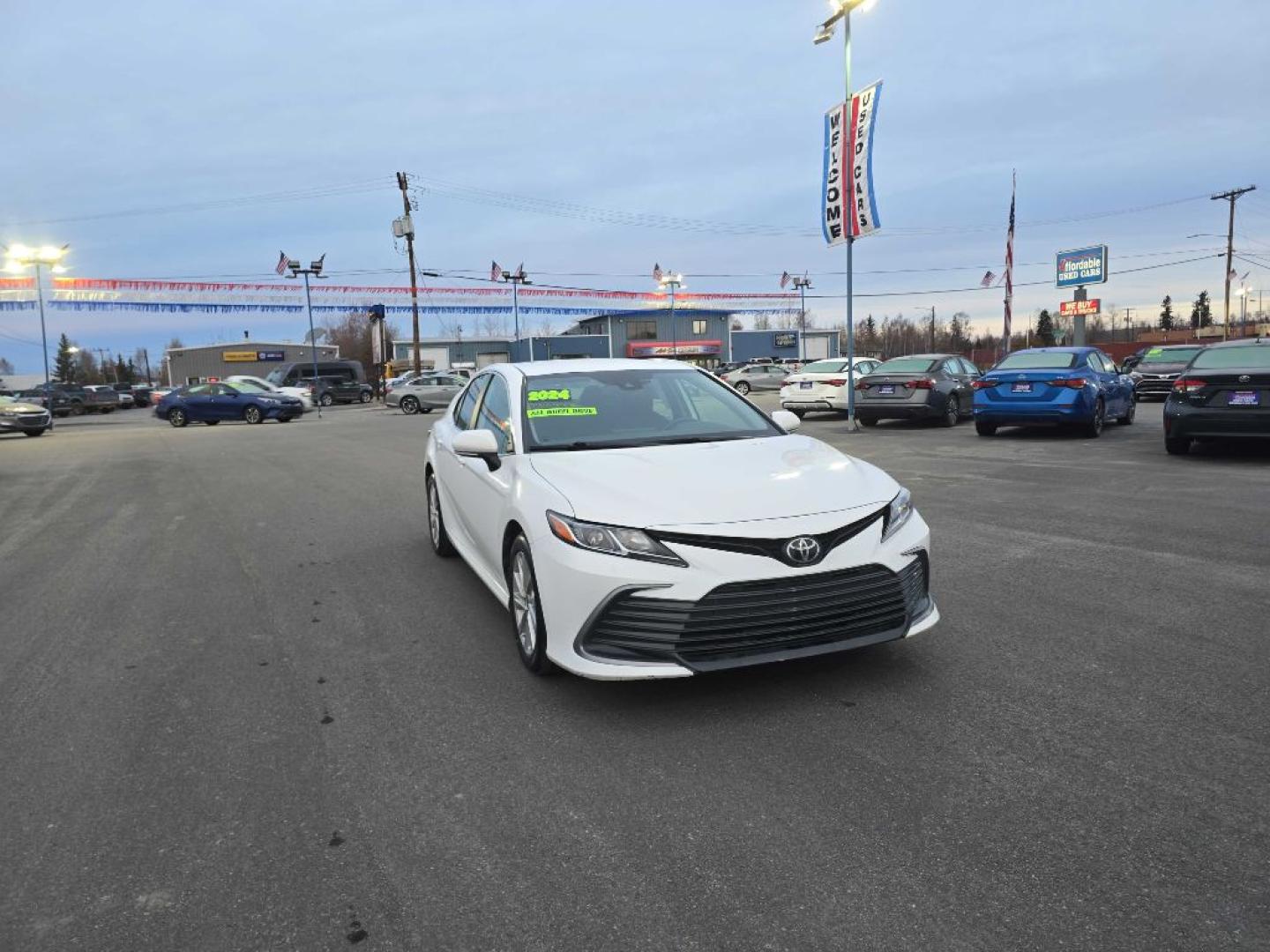2024 WHITE TOYOTA CAMRY AWD LE (4T1R11BK1RU) with an 2.5L engine, Automatic transmission, located at 2525 S. Cushman, Fairbanks, AK, 99701, (907) 452-5707, 64.824036, -147.712311- Photo#1