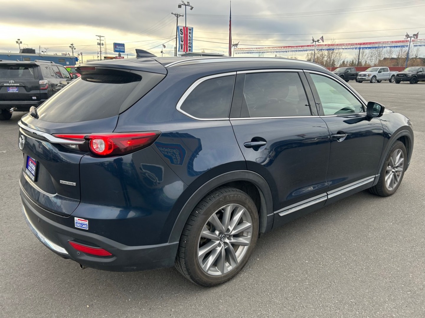 2021 BLUE MAZDA CX-9 GRAND TOURING (JM3TCBDY1M0) with an 2.5L engine, Automatic transmission, located at 2525 S. Cushman, Fairbanks, AK, 99701, (907) 452-5707, 64.824036, -147.712311- Photo#2