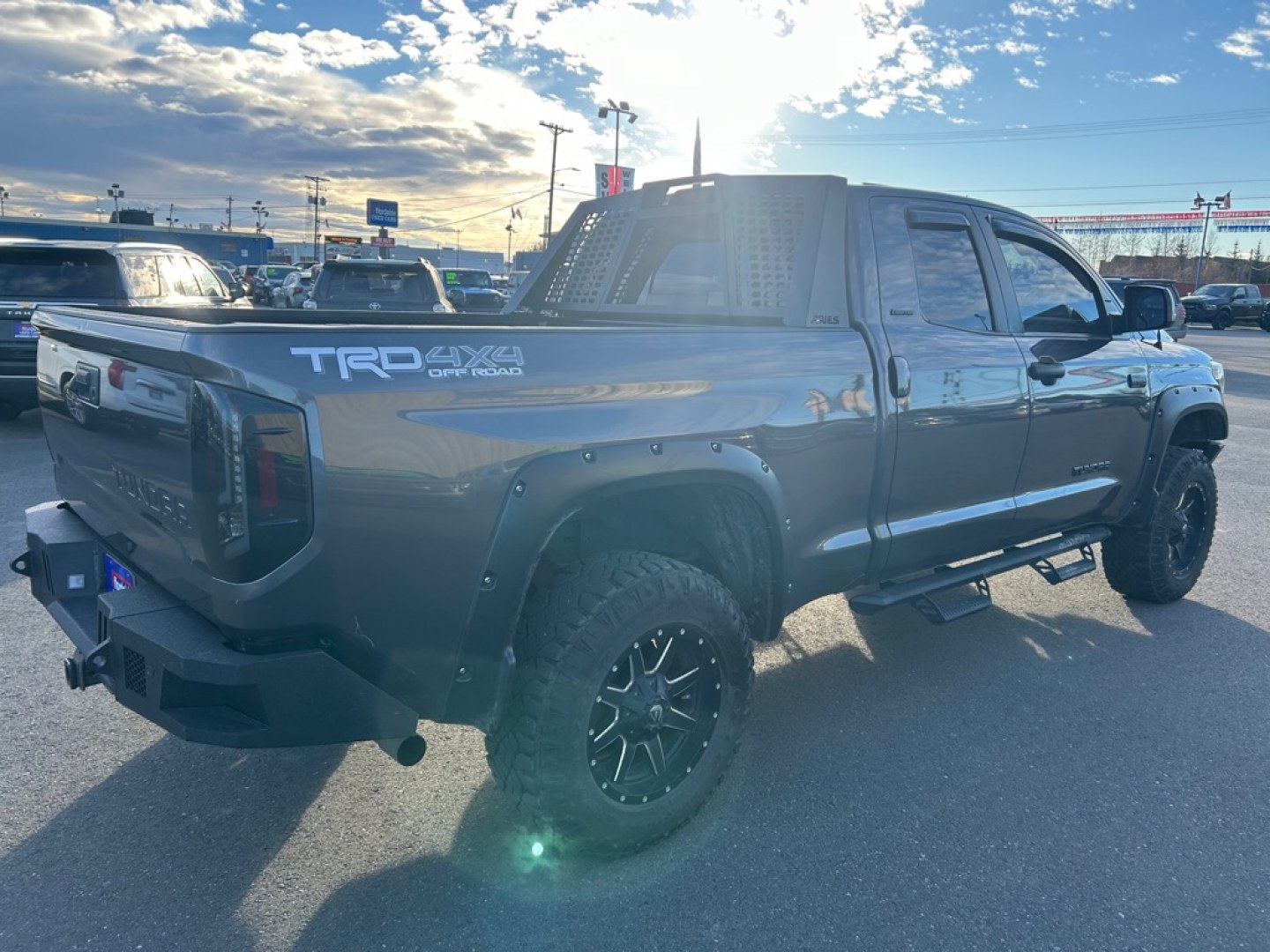 2018 GREY TOYOTA TUNDRA DOUBLE CAB LIMITED (5TFBY5F19JX) with an 5.7L engine, Automatic transmission, located at 2525 S. Cushman, Fairbanks, AK, 99701, (907) 452-5707, 64.824036, -147.712311- Photo#2