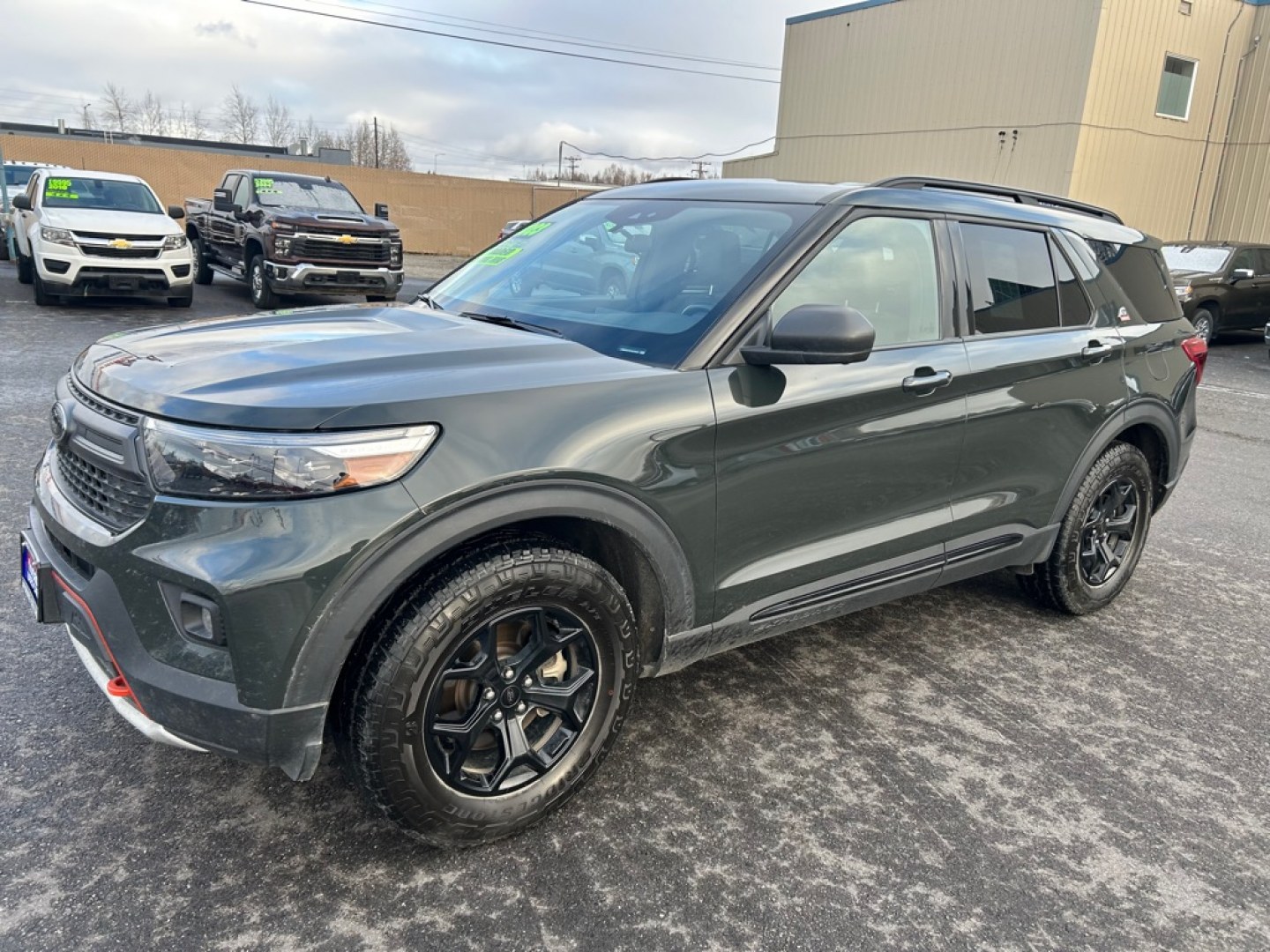2023 GREEN FORD EXPLORER TIMBER TIMBERLINE (1FMSK8JHXPG) with an 2.3L engine, Automatic transmission, located at 2525 S. Cushman, Fairbanks, AK, 99701, (907) 452-5707, 64.824036, -147.712311- Photo#0