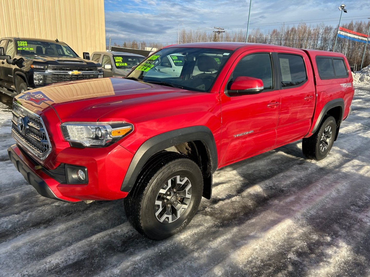 2016 RED TOYOTA TACOMA DOUBLE CAB (5TFCZ5AN1GX) with an 3.5L engine, Automatic transmission, located at 2525 S. Cushman, Fairbanks, AK, 99701, (907) 452-5707, 64.824036, -147.712311- Photo#0