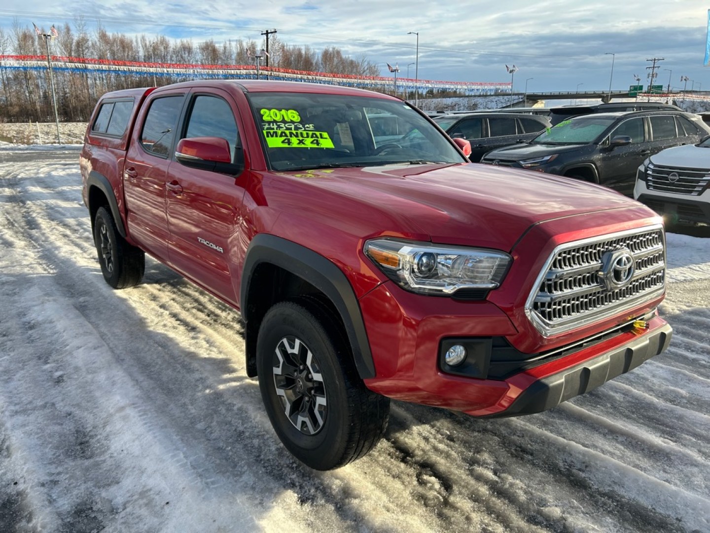 2016 RED TOYOTA TACOMA DOUBLE CAB (5TFCZ5AN1GX) with an 3.5L engine, Automatic transmission, located at 2525 S. Cushman, Fairbanks, AK, 99701, (907) 452-5707, 64.824036, -147.712311- Photo#1